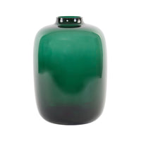 Large Green Glass Bulb Shaped Vase