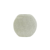 Small Faux Wicker White Vase