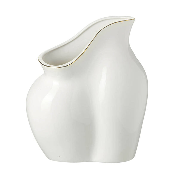White Ceramic Sculptural Bum Vase
