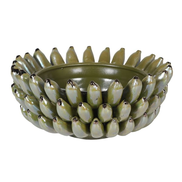 Metallic Green Banana Bowl