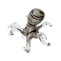 Grey Striped Coloured Glass Octopus