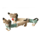 Ceramic Teal Mr & Mrs Dachshund