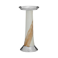 Gold Brush Stroke Silver Aluminium Pillar Candle Holder