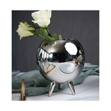 Stainless Steel Round Vase on Feet