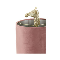 Gold Giraffe Table Lamp with Pink Shade