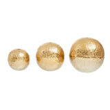 Set of Three Mixed Size Rough Gold Deco Balls