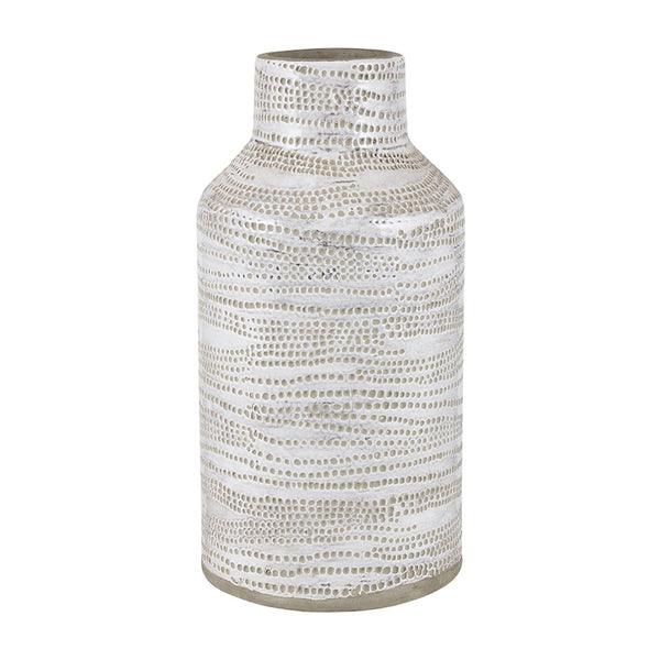 Stoneware Vase with Dot Design