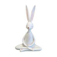 White Sitting Resin Rabbit