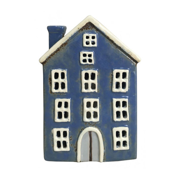 Dark Blue Ceramic Tea Light House