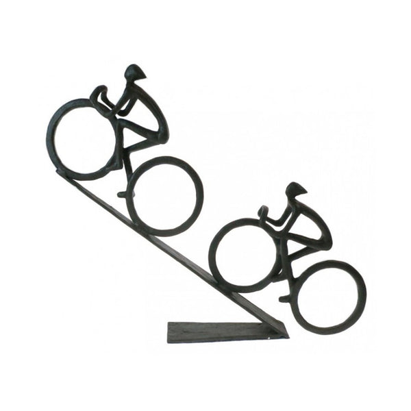 Metal Racing Cyclists Sculpture